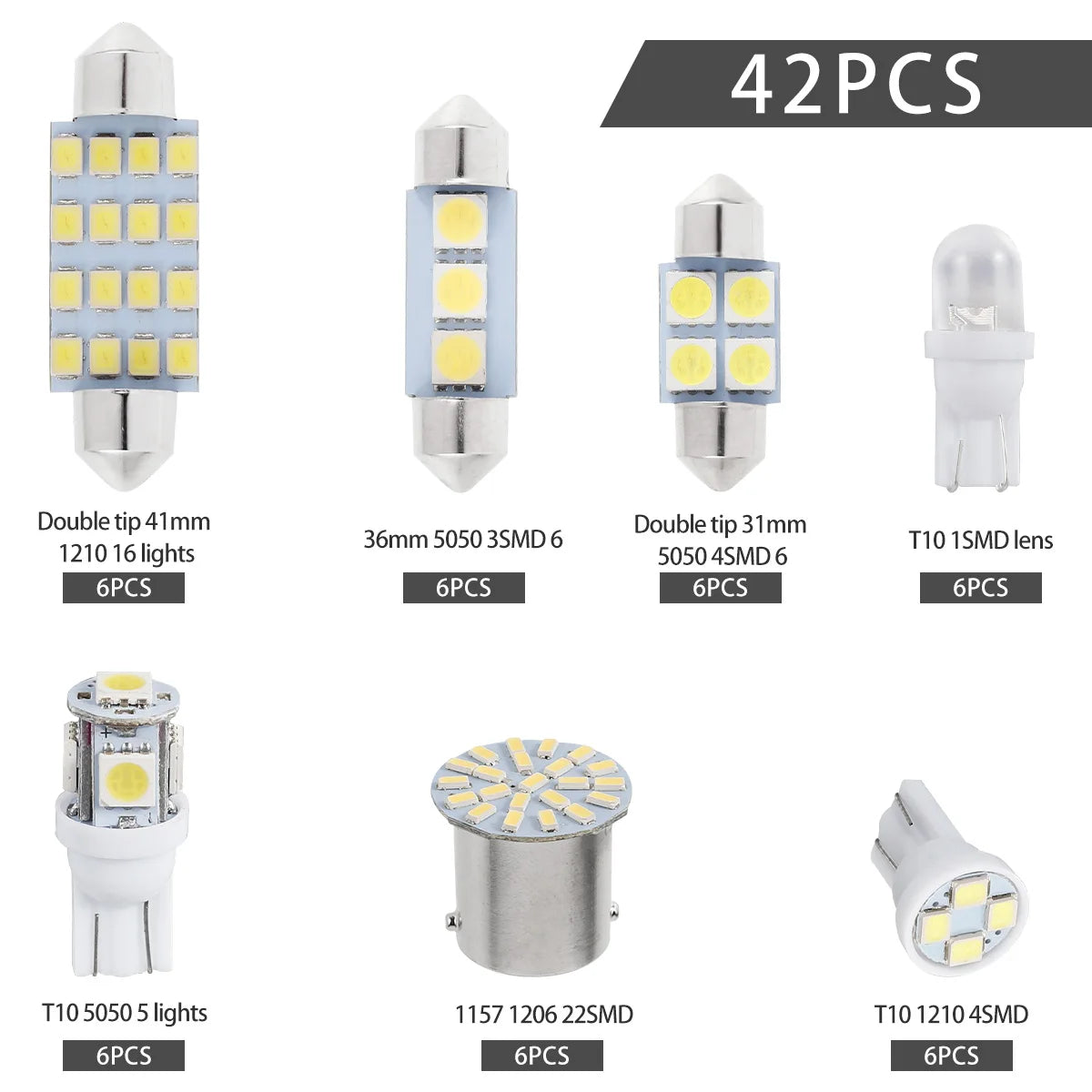 42 PCS LED INTERIEUR POUR VOITURE