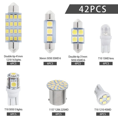 42 PCS LED INTERIEUR POUR VOITURE