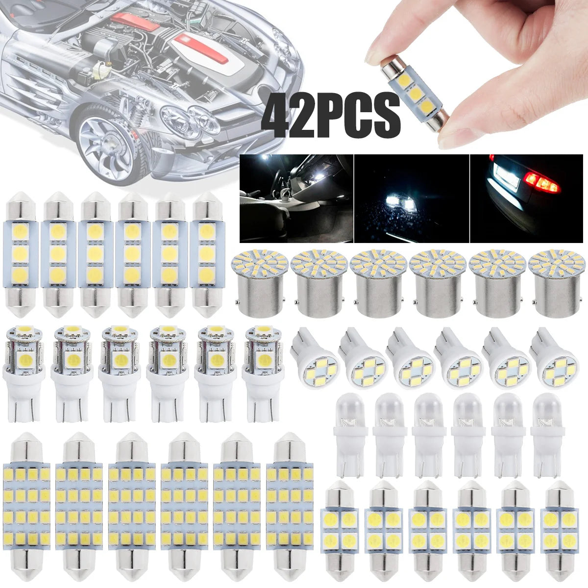 42 PCS LED INTERIEUR POUR VOITURE